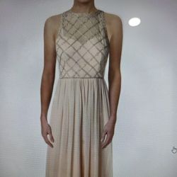 Adriana Papell Womens Beaded A-line Gown 