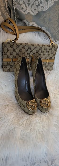 Gucci Heels + Gucci Hand Purse