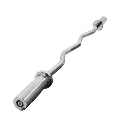 Fitness Olympic Curl Bar, 4FT Alloy Steel Barbell with 2IN Sleeves, Silver Finish for Bicep and Tricep Training