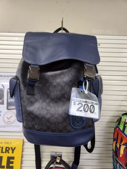 Coach League Flap Backpack in Signature Canvas