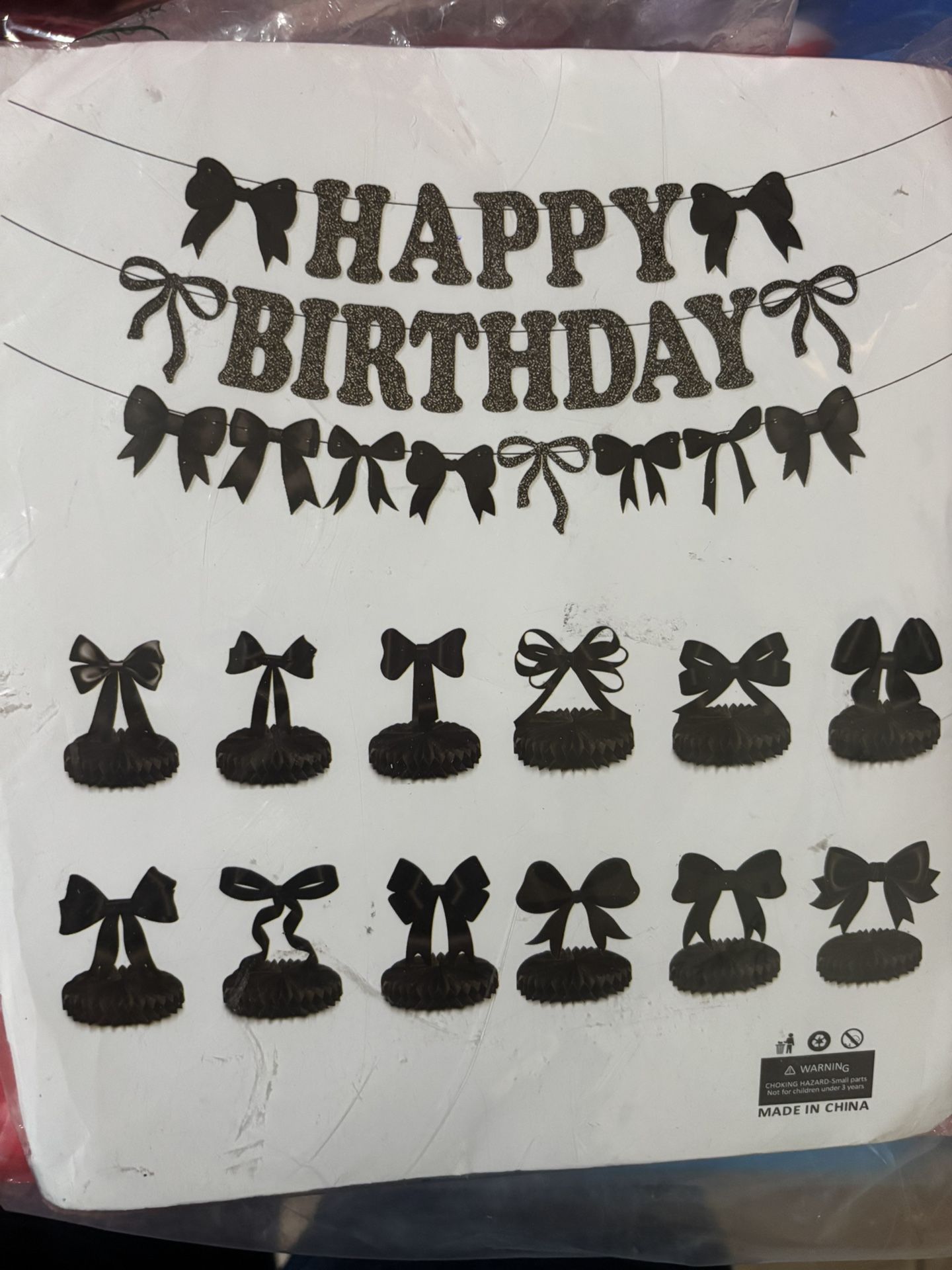 Black Bow Birthday Sign 