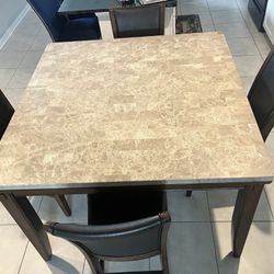 Solid Stone Top Table 54” X 54” This Table Is Solid Natural Stone