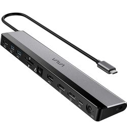 VAVA USB C Docking Station 12-in-1 USB-C Dock (Thunderbolt 3) with Dual HDMI 4K 60Hz, RJ45 Ethernet, 4 USB Ports, SD/TF Card Reader, 85W PD Charging, 