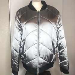 Missguided dark silver bomber jacket