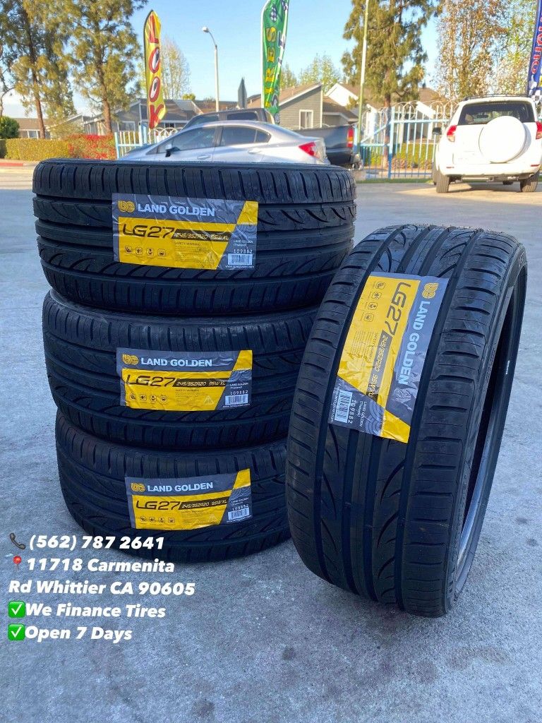 245/35R20 Land Golden New Set of Tires Installed and Balanced Set de Llantas Nuevas Instaladas y Balanceadas