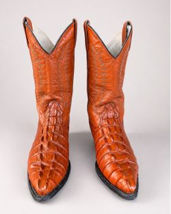 Vintage Western Men’s Cowboy Boots – Crocodile Embossed Leather