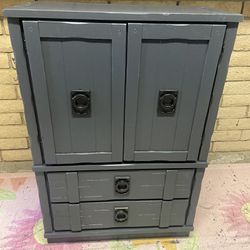 Small Gray Vintage Armoire