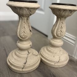 💥 gorgeous 2 Stone Candle Pillars Excellent Condition & Beautiful 💥💥