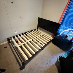 Black Queen Sized Wooden Bed Frame 