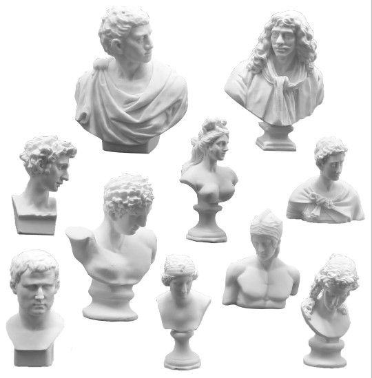LIDSCURA 10Pcs Greek Bust Statue and Sculptures, Mini Greek Mythology Figurine.