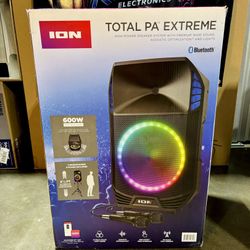 ION Total PA Extreme 600W PA Speaker System – Powerful Sound & Bass, Bluetooth, Microphone, Stand, DJ Ready