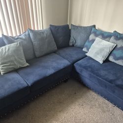 Blue L-Shaped Sectional 