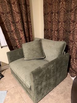 Modern, deep-seated oversized accent chair. “Chair-and-a-half”
