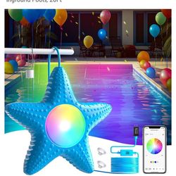 Starfish LED Pool Lights, 10W RGB LED Submersible Lights, 1P68 Waterproof Swimming Pool Lights with App Control, Music Sync Color Changing Underwater 