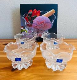 NEW Vintage Glass Dessert Bowls - set of 4