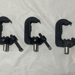 Set Of 3 :  Steel C-Clamp Stage/Studio Lighting Pipe Clamp Heavy Duty 