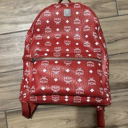 Red MCM Backpack 