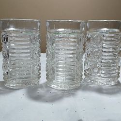 3pc Vintage Diamond Crystal Glasses