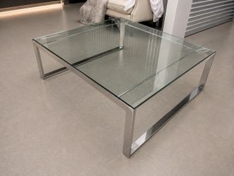 Glass Top Chrome Base Coffee Table by Grafton furniture