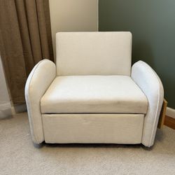 3-In-1 Convertible Chair Bed with Side Table, USB Port and Extra Pillow