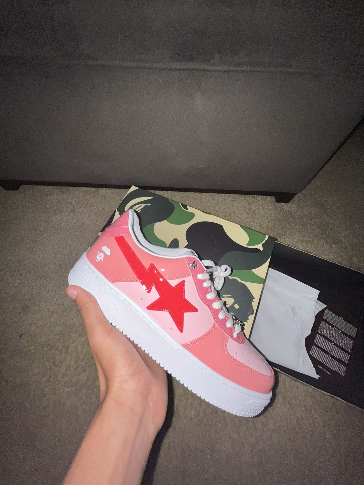 Pink BAPESTA Low Never Worn