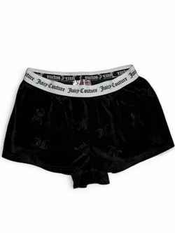 Y2K Juicy Couture Pink / Black Velour Rhinestone Sleep Shorts - Size Medium 2000s #loungewear #y2k       Tags: #emo #grunge bandtee band t shirt #tour