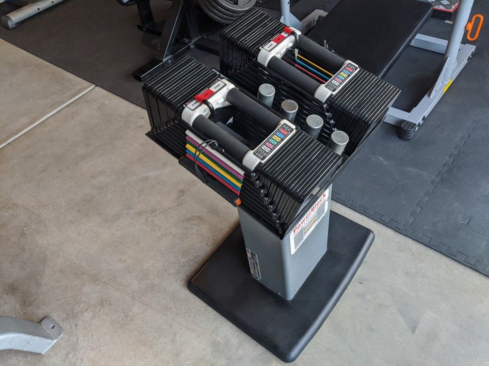 Powerblock Elite USA 90 lb Adjustable Dumbbells w/ Stand
