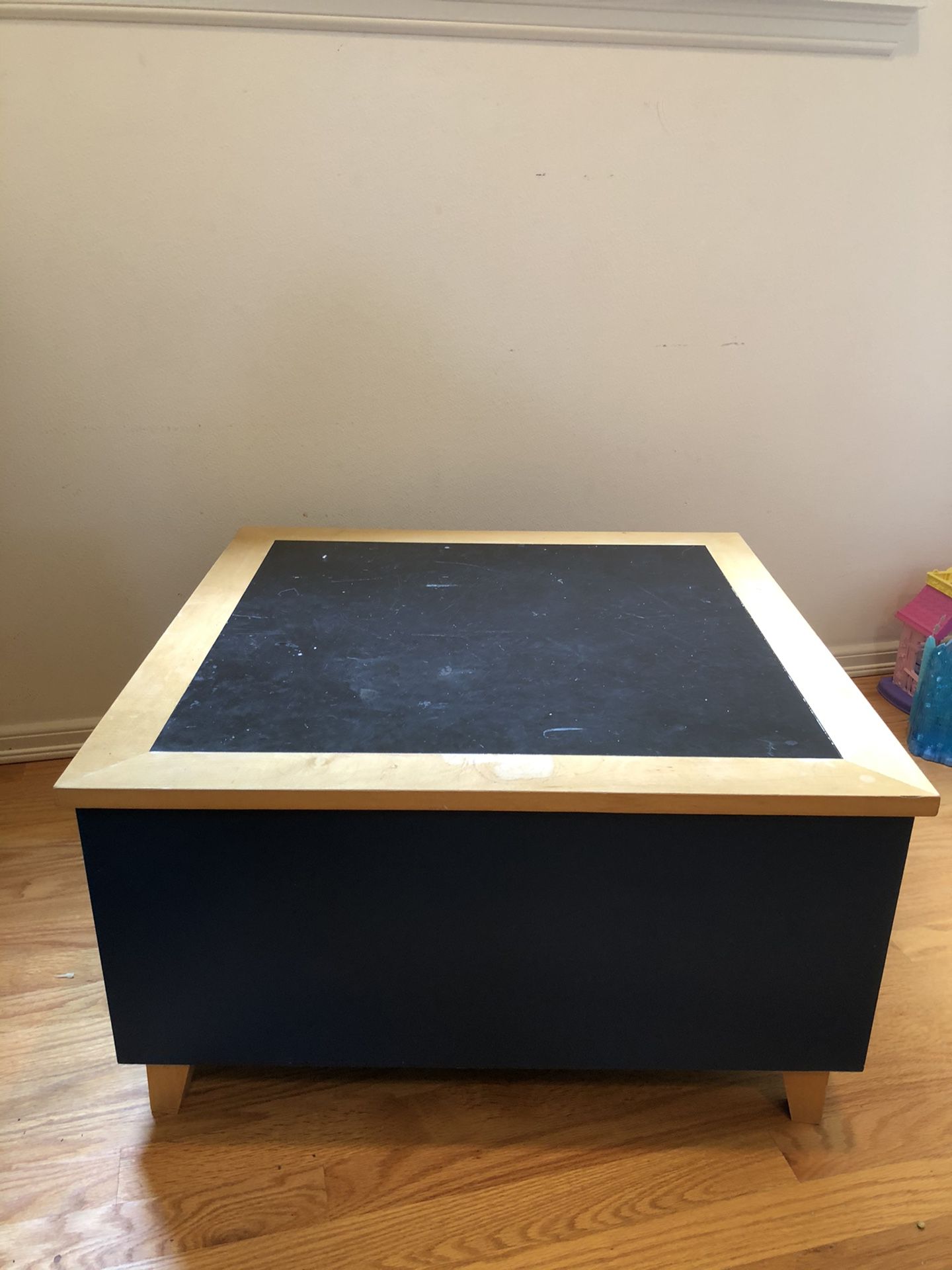 Wooden Kid table/toy storage bin