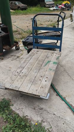 Heavy Duty Flatbed Platform Cart with Wood Deck