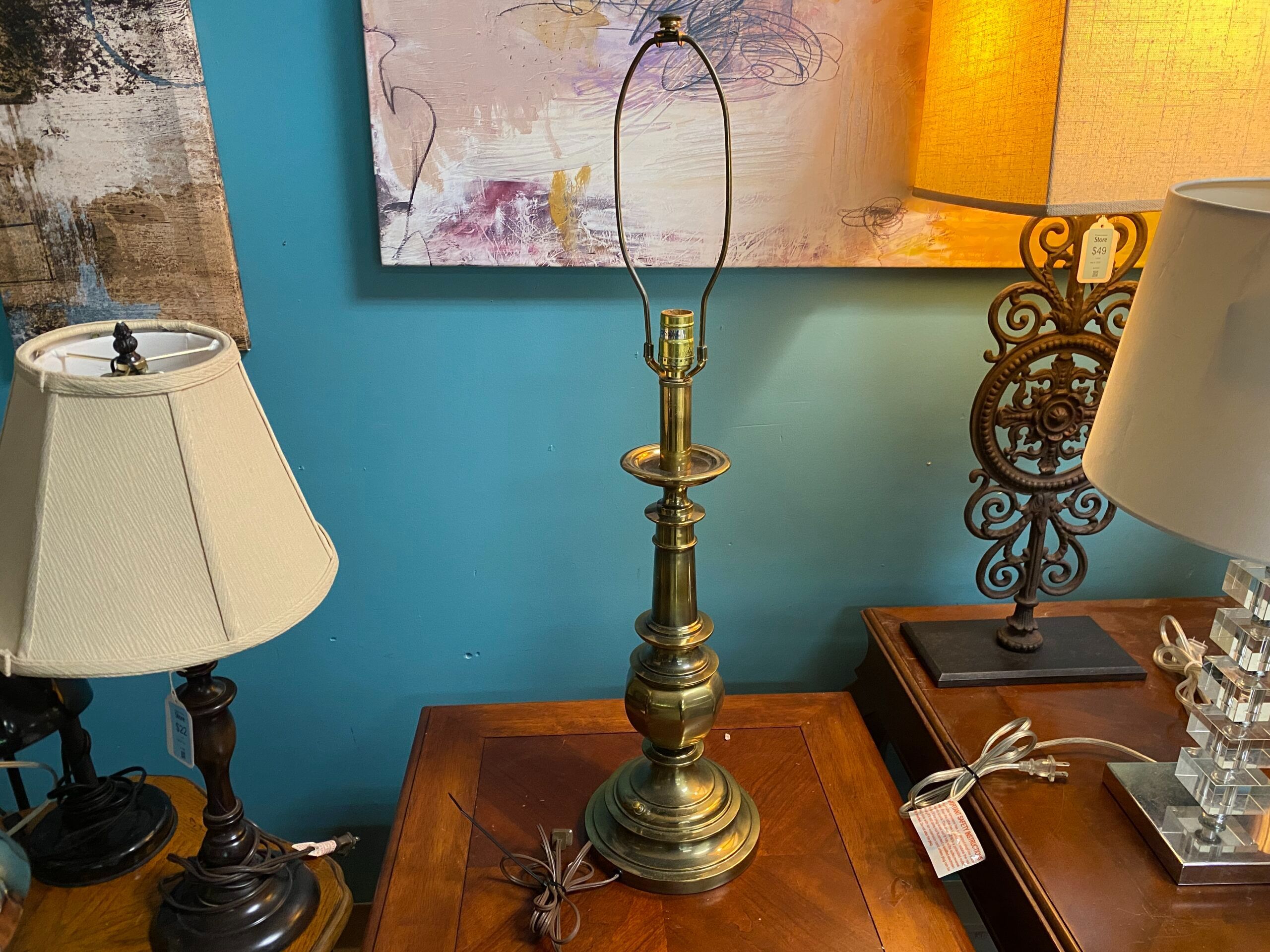STIFFEL Tall Brass Table Lamp