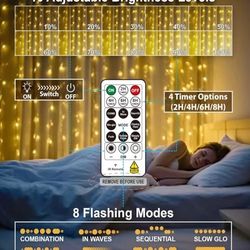 led curtain lights 300 Luces