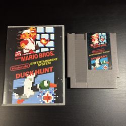 Super Mario Bros / Duck Hunt for Nintendo Entertainment System NES w/ Custom Case