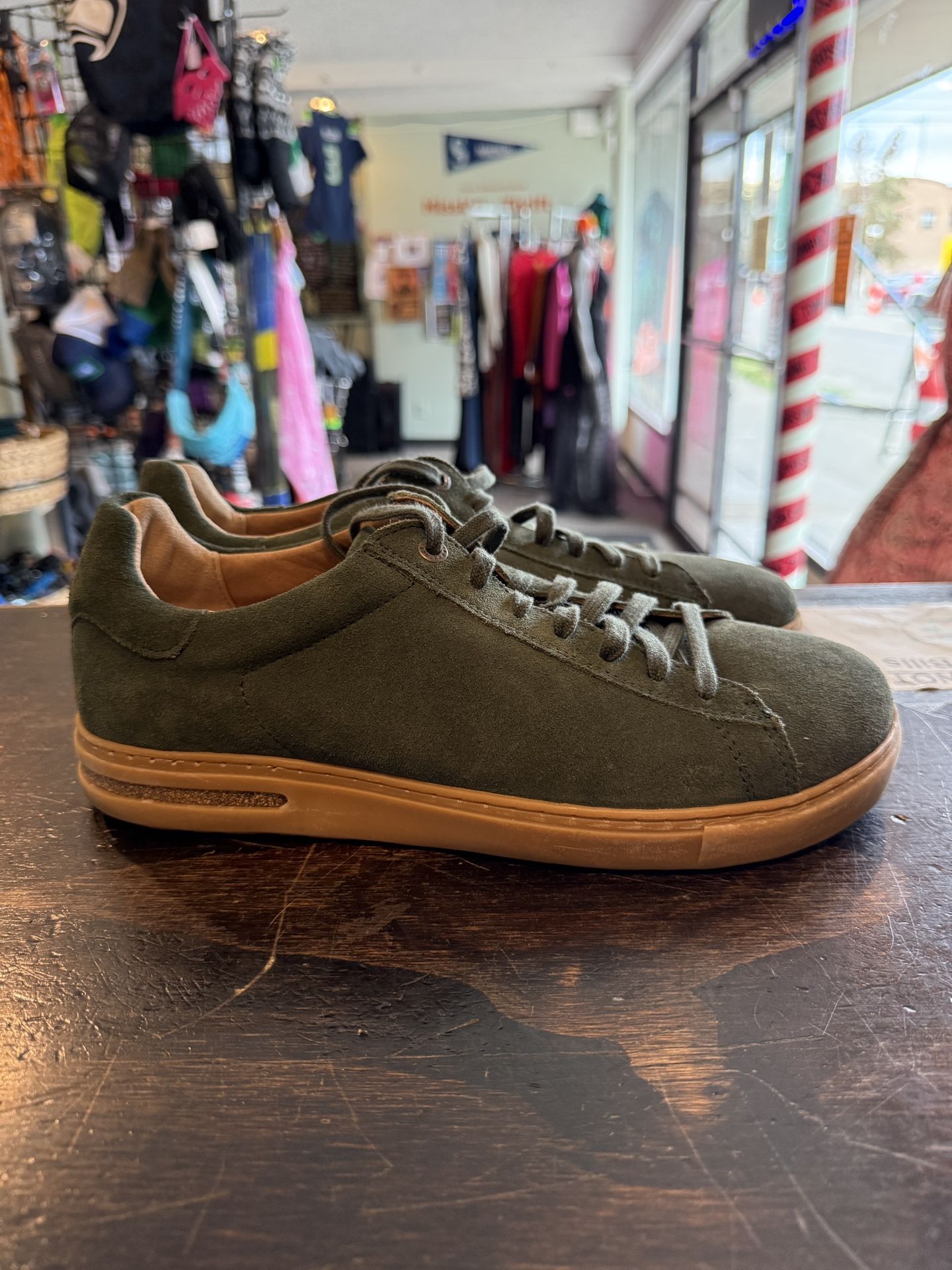 Birkenstock Bend Low Geeen Suede Mens Shoes Size 10