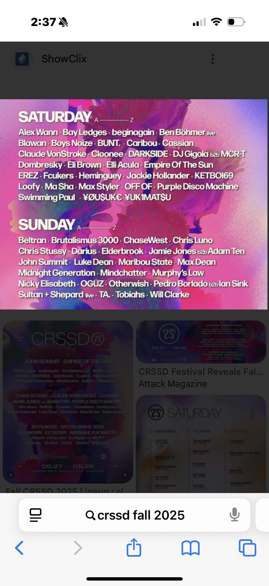 Sunday CRSSD ticket