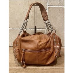 Large Junior Drake soft leather satchel.