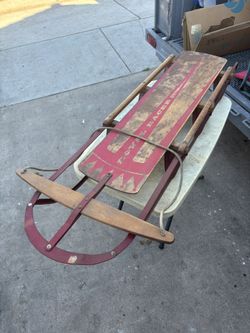 vintage snow sled
