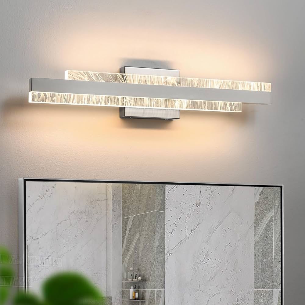 24” Nickel Sand Bathroom Vanity Light