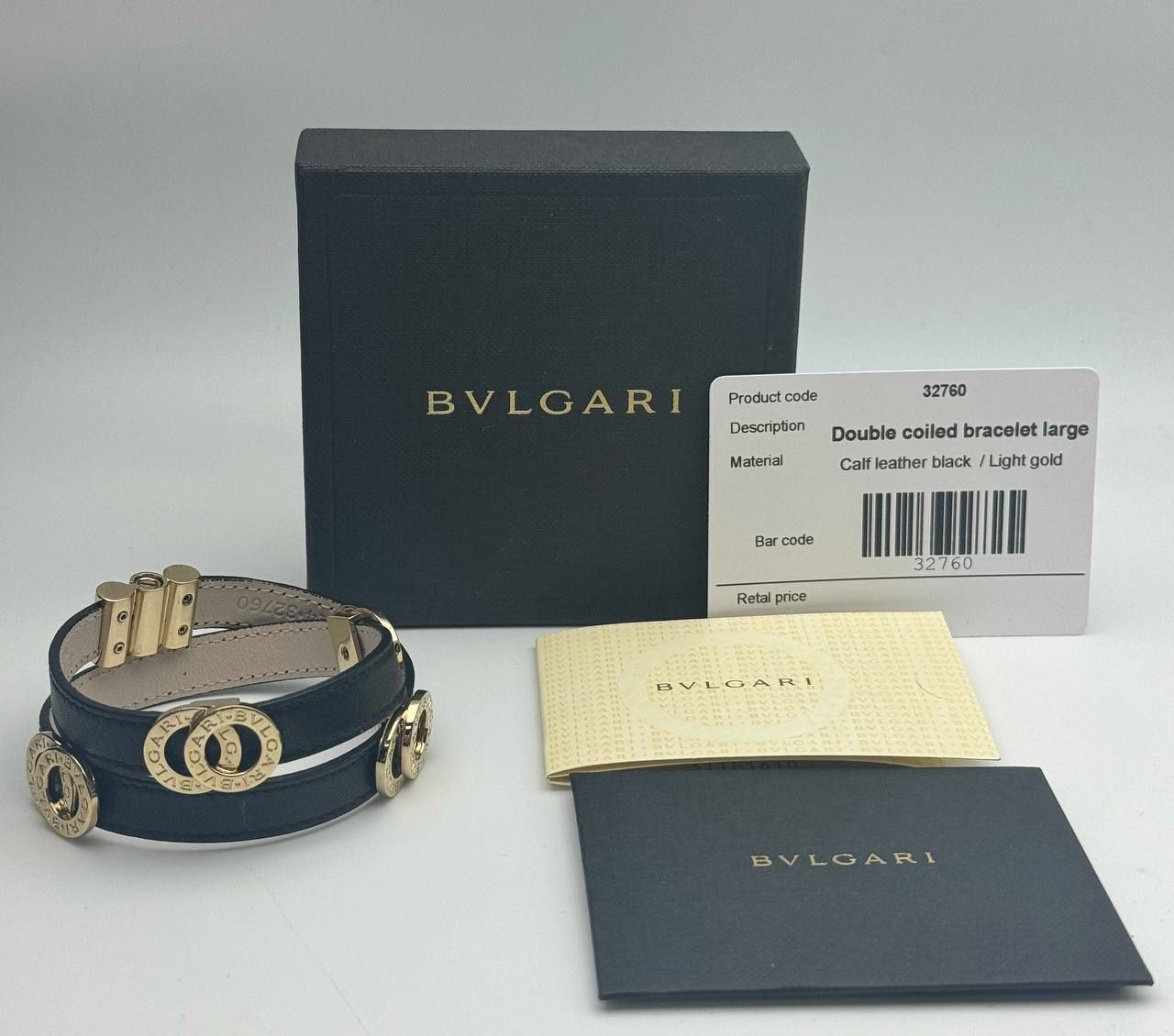 Bvlgari Men's and Women's Double Gold Coil Bracelet Box Booklets Like New