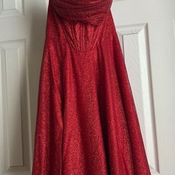 glittery red corset dress