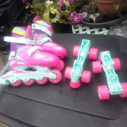 Unicorn rollerblades push button and switch Wheels