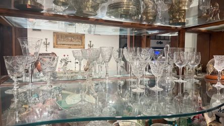 Elegant vintage crystal glassware