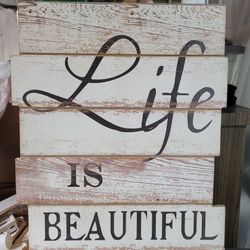 Life Is Beautiful Wood Picture