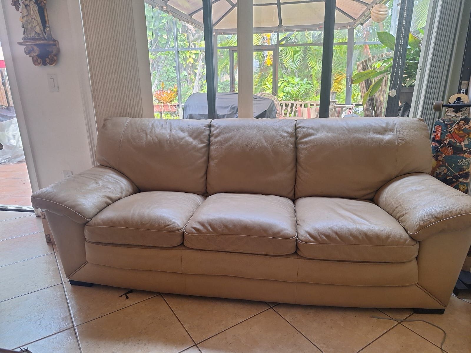 Leather Sofa Set- 3 Seats and Loveseat 