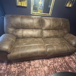 Reclining Microsuede Leather Couch 