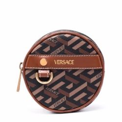 SALE!!! Versace La Greca leather logo coin pouch / belt bag NWB