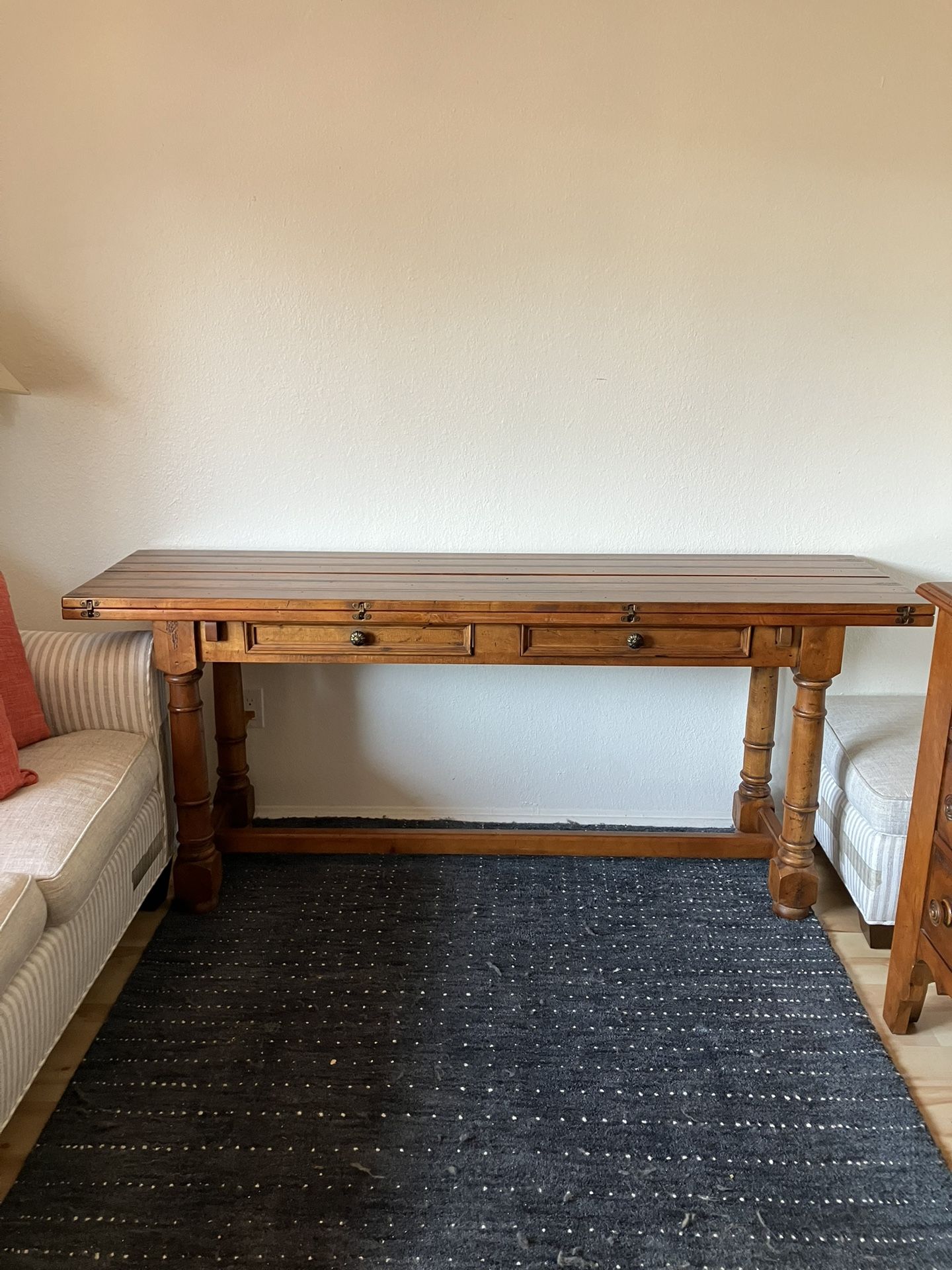 Vintage Century Furniture Drop Leaf Wood Table Console Table