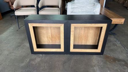 New assembled 23.6" Nightstand, Wooden Cube Bedside Table with Frame-Inspired Design