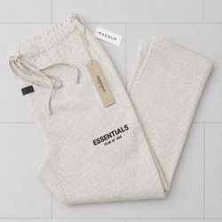 Fear of God Essentials Uncuffed Sweatpants — Light Oatmeal
