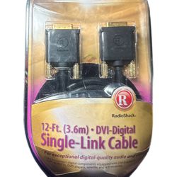 RadioShack gold series 12 foot  DVI-digital single link cable 24k GP