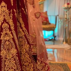 A Classic Indian Bride Two Piece Red Dress 